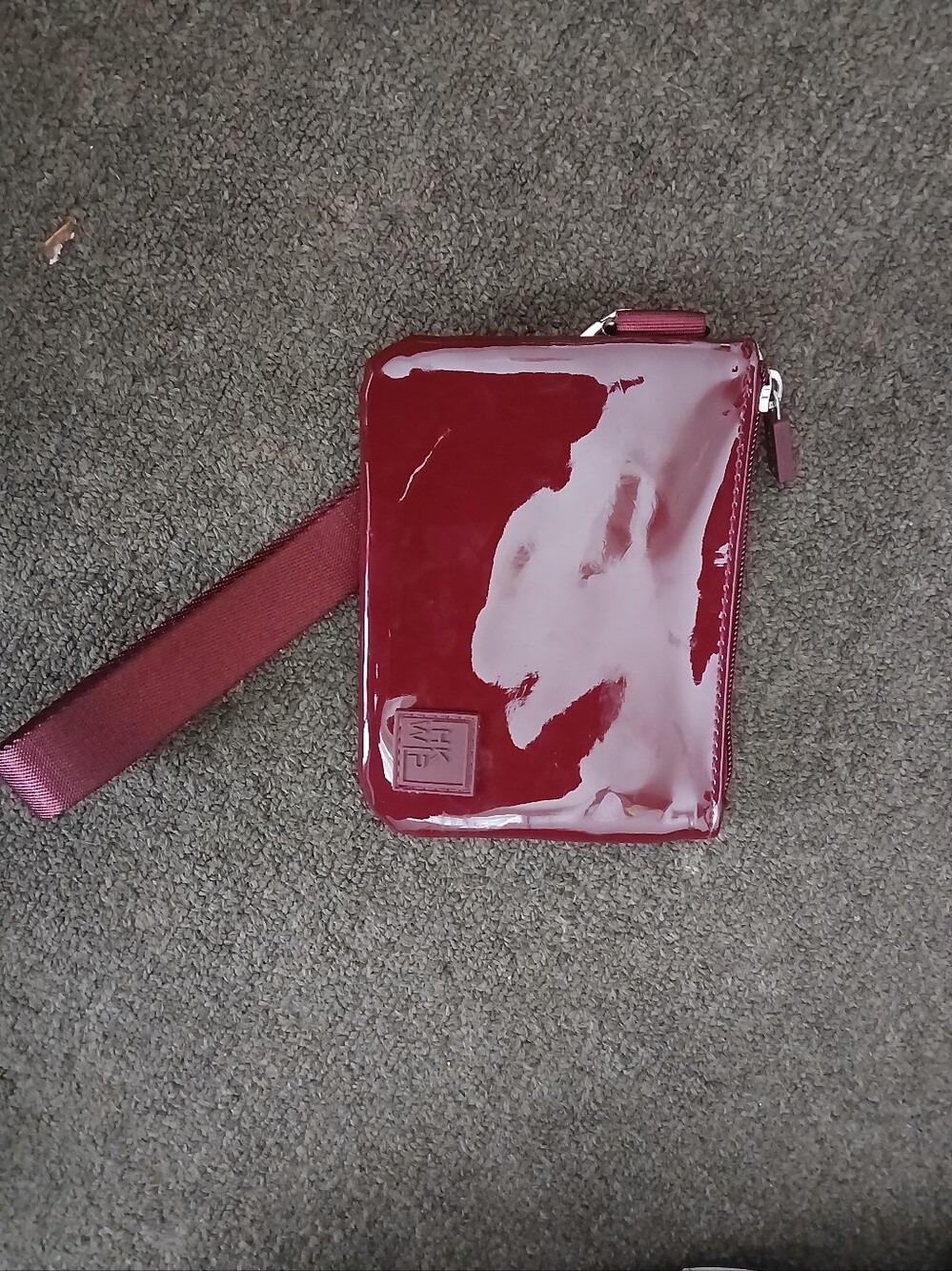 IHKWIP Red Iridescent Quilted RFID Wristlet Wallet Bag Excellent Condition